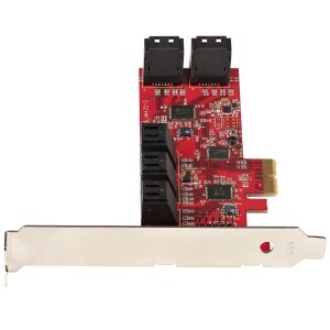 StarTech.com - Scheda PCIe SATA - Scheda di Espansione PCIe SATA a 10 porte - 6 Gbps - Staffa a Profilo Basso/Alto - 10 Co