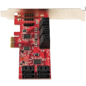 StarTech.com - Scheda PCIe SATA - Scheda di Espansione PCIe SATA a 10 porte - 6 Gbps - Staffa a Profilo Basso/Alto - 10 Co