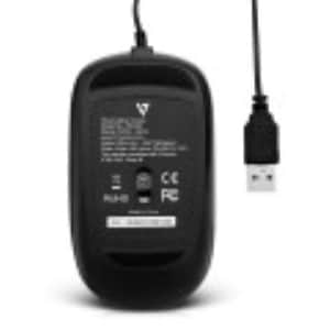 Mouse V7 MU200-1E - USB - Ottico - 4 Pulsante(i) - Nero - Cavo - 1000 dpi - Rotella di scorrimento