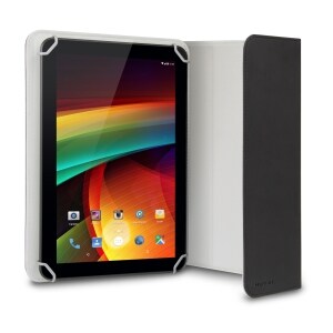 Hamlet Custodia Universale per Tablet PC da 7 e 8". Realizzata in Ecopelle di colore Nero con interni Grigio Chiaro. Ripie