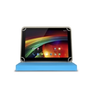 Hamlet Custodia Universale per Tablet PC da 7 e 8". Realizzata in Ecopelle di colore Azzurro con interni Grigio Chiaro. Ri