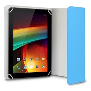 Hamlet Custodia Universale per Tablet PC da 7 e 8". Realizzata in Ecopelle di colore Azzurro con interni Grigio Chiaro. Ri