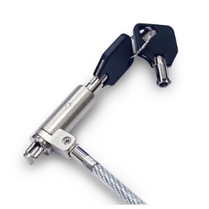 Hamlet Cavo di sicurezza per notebook con Attacco Low Profile x Notebook Slim. Lunghezza cavo 200 cm. Cavo e lucchetto in 