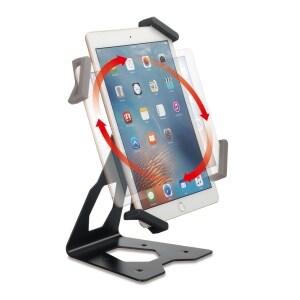 Hamlet Supporto Universale da Tavolo per Tablet PC  8-13" in metallo con cavo di sicurezza. Cavo di sicurezza e lucchetto 