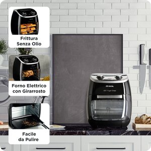 Ariete 4619 Airy Fryer Oven, Friggitrice ad Aria e Forno Elettrico con Girarrosto, Cestello Rotante, Essiccatore, 2000W, c