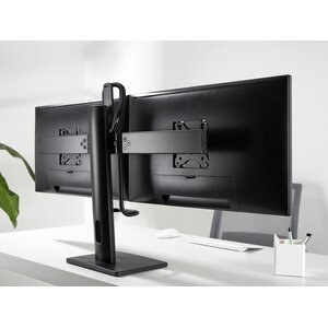 Hamlet Supporto da tavolo per Doppio monitor regolabile in altezza. Universale: supporta tutti i monitor LCD da 17 a 27"" 