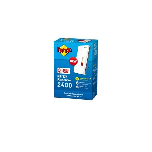 FRITZ!Repeater 2400 WiFi Mesh Wireless fino a 1.733 Mbit/s (5 GHz 4 x 4) e fino a 600 Mbit/s (2,4 GHz 4 x 4)