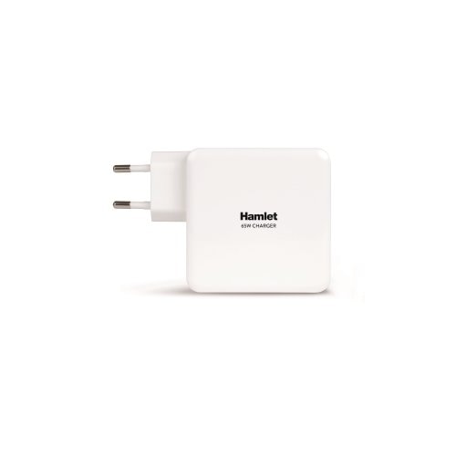 Hamlet Alimentatore Universale Notebook 65W + Porta USB 5V 2.1A. Con  8  connettori. Compatibile con notebook, tablet e sm