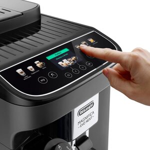 DeLonghi Magnifica Evo Next, macchina automatica per caffè in chicchi, colore grigio e nero