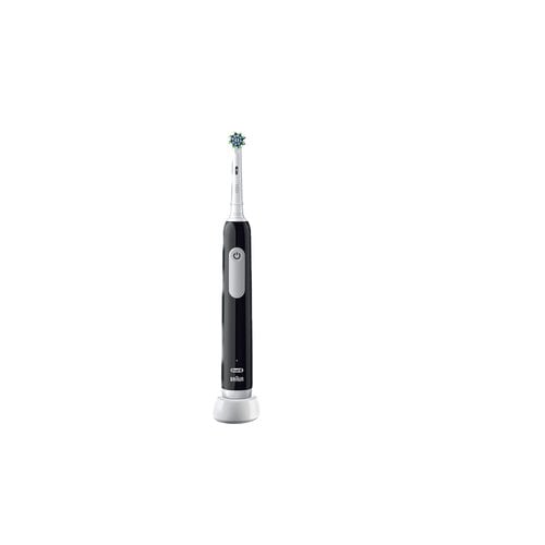 Braun Oral-B Pro 1 Cross Action, Adulto, Spazzolino rotante-oscillante, Cura quotidiana, Sensibile, Sbiancante, Nero, 4 x 