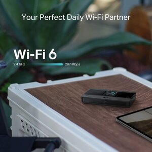 Tp-link ruoter portatile M7350 Connessione 4G LTE fino a 150Mbps Wi-Fi 6: Velocità fino a 287Mbps in 2.4GH Display integrato