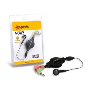 Hamlet Auricolare con Microfono per Computer per chiamate VOICE OVER IP / SKYPE ed altri servizi audio. Cavo retrattile da