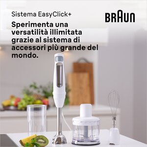 Braun MultiQuick 7 MQ7035I Minipimer Frullatore ad immersione Silver, Frullatore ad immersione, 0,6 L, Funzione PULSE, Tri