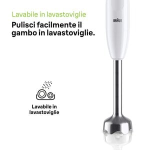 Braun MultiQuick 1 MQ10.201M Minipimer Frullatore ad immersione White, Frullatore per cottura, 450 W, Bianco