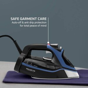 Rowenta DW9411D1, Ferro da stiro a secco e a vapore, Nero, Blu, Da Incasso, Pulsanti, Manopola, 3000 W