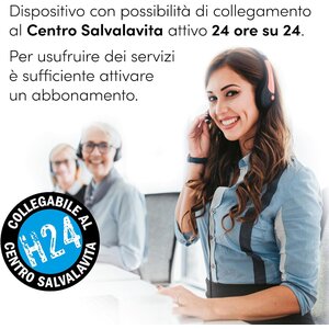 Beghelli SLV20N LITE ECODESIGN Nero, per anziani, tasti grandi, tasto di chiamata rapida di soccorso, a conchiglia