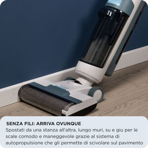 Ariete 2483 Aqua Force Wash & Vacuum, Aspirapolvere Intelligente, Lavapavimenti cordless, Senza fili, Aspira e lava, Peli 