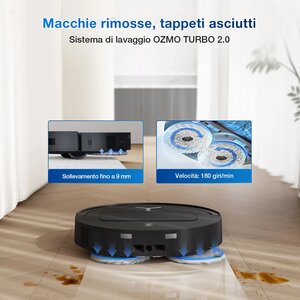 Ecovacs Deebot T50 Omni Gen 2, Sacchetto per la polvere, Nero, Rotondo, Sacchetto per la polvere, Carica, Purification, 63 dB