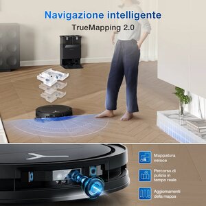 Ecovacs Deebot T50 Omni Gen 2, Sacchetto per la polvere, Nero, Rotondo, Sacchetto per la polvere, Carica, Purification, 63 dB