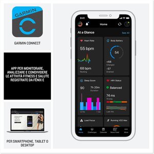 Garmin fēnix® E – 47 mm, AMOLED Acciaio inossidabile con Silicone, Black
