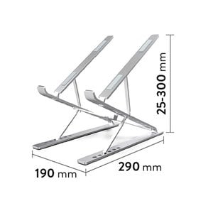 Hamlet Tiramisù PRO Supporto per Notebook da viaggio in alluminio per una corretta postura, richiudibile ed ergonomico. De