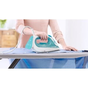 Braun TexStyle 3 Ferro da stiro a vapore, Piastra in Ceramica, 2 m, 150 g/min, 45 g/min, colore Turchese, Bianco