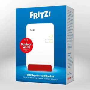 FRITZ!Repeater 1610 Outdoor (IP54) |  Wi-Fi 6 fino a 3.000 Mbit/s con 2,4 e 5 GHz | 1 LAN gigabit per il collegamento in r