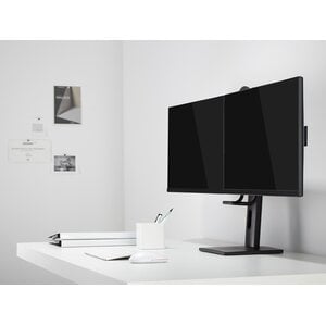 Hamlet Supporto da tavolo per Doppio monitor regolabile in altezza. Universale: supporta tutti i monitor LCD da 17 a 27"" 