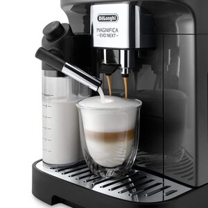 DeLonghi Magnifica Evo Next, macchina automatica per caffè in chicchi, colore grigio e nero