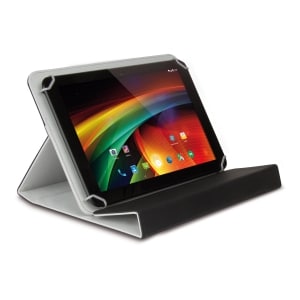 Hamlet Custodia Universale per Tablet PC da 7 e 8". Realizzata in Ecopelle di colore Nero con interni Grigio Chiaro. Ripie