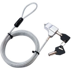 Hamlet Cavo di sicurezza  attacco Wedge compatibile (3,2 x 4,5 mm) da 200 cm con chiuave. Cavo e lucchetto in acciaio rinf