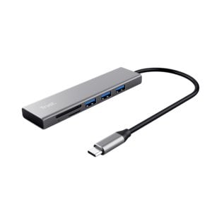 Hub USB TRUST HALYX - ALLUMINIO - USB-C  A 3P USB-A 3.2 - CARD READER SD E MICRO-SD