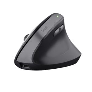 Mouse TRUST TM-270 VERTICALE WIRELESS - NERO - 70% PLASTICA RICICLATA - RICARICABILE - 5 PULSANTI