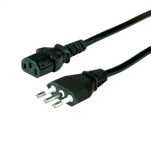 Cavo di alimentazione standard ITB - 1,80 m - IEC 60320 C13 / Tipo L (italiano) - 10 A - Nero
