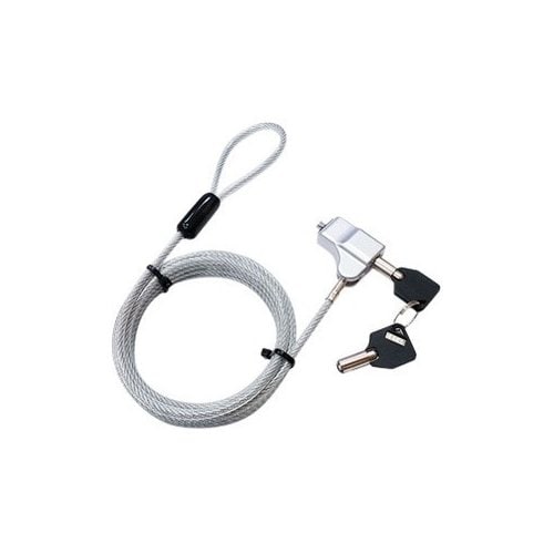 Hamlet Cavo di sicurezza  attacco Wedge compatibile (3,2 x 4,5 mm) da 200 cm con chiuave. Cavo e lucchetto in acciaio rinf