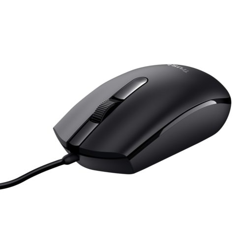 Mouse TRUST BASI CON FILO - NERO - 3 PULSANTI -1200 DPI - CAVO 160CM