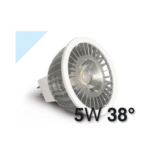 Hamlet Faretto LED MR16 da 5W Luce Fredda apertura 38° - Attacco standard GU 5.3 – Flusso luminoso 200 Lumen. Temperatura 