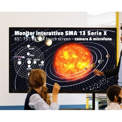 SmartMedia SMA13X75 - Display interattivo 4K UHD, ARM Cortex A76 + A55, 8GB DDR4 SDRAM, IrDA, Touchscreen, 3840x2160, lumi