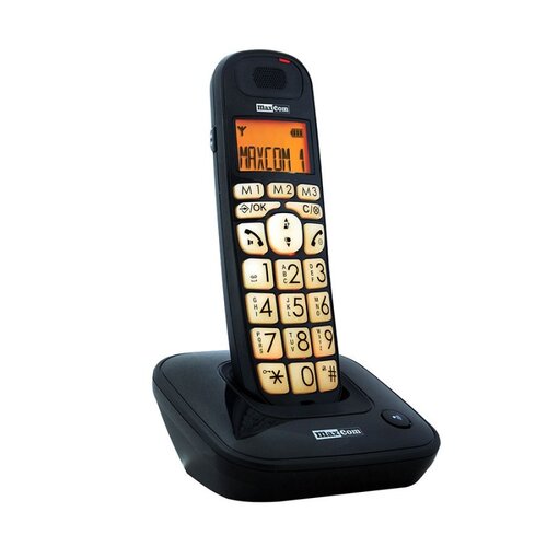 MaxCom MC6800, Telefono DECT, Cornetta wireless, Telefono con vivavoce, 20 voci, Identificatore di chiamata, Nero