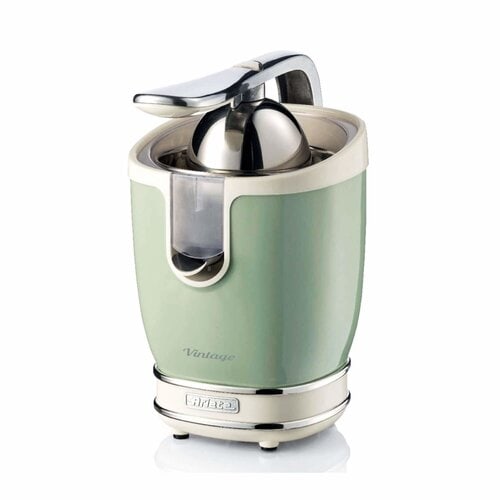Ariete 413 Spremiagrumi Elettrico con Leva, Salvagoccia, Motore Silenzioso, 85 Watt, Design Vintage, Verde