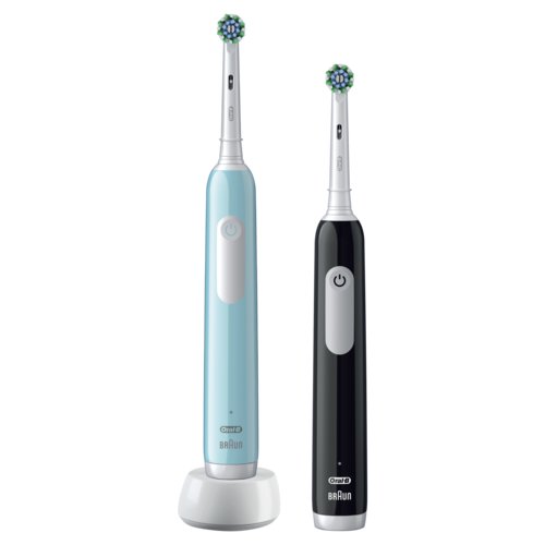 Oral-B Pro 1 PRO1CRSDUO spazzolino elettrico Adulto Spazzolino rotante-oscillante Nero, Turchese, Bianco