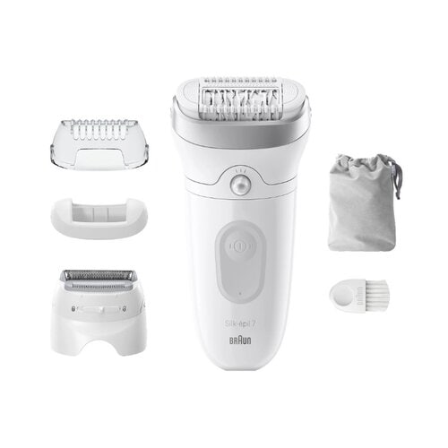 Braun Silk-épil 7 7-041, Grigio, Bianco, MicroGrip, Ascella, Bikini, 0,5 mm, Batteria, Germania