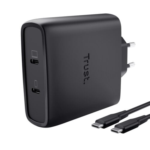 Adattatore / alimentatore CA Trust Maxo - 100 W - Adattatore universale - 2 USB Type-C - Per Computer portatile, Smartphon
