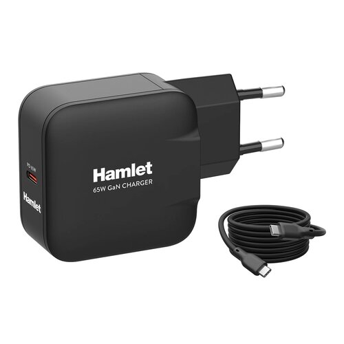 Adattatore CA Hamlet - 65 W - Adattatore universale - 1 USB Type-C - Per Computer portatile, Tablet PC, Smartphone - 2 m C