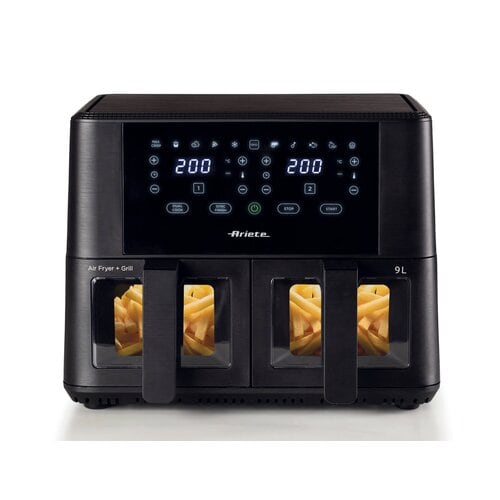 Ariete 4631 Friggitrice ad aria Doppia 9L, 2400W, Capacità totale 9L, 11 programmi, Multifunzione, Fino a 3,6 kg di fritto