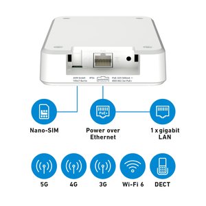 AVM FRITZ!Box 6860 5G Edition International Router Wi-Fi con modem Accesso a Internet tramite 5G (5G SA, 5G NSA) e tramite