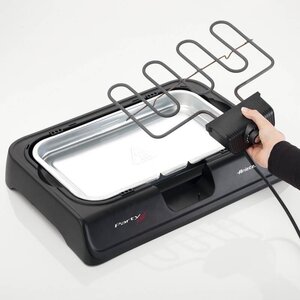 Ariete Party Grill griglia elettrica per barbecue, potenza 2000W, cottura lenta e rapida, per carne, verdura e pesce, dota