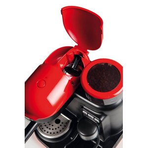 Ariete 1318 Macchina da Caffè con Macinacaffè, 1 filtro, Montalatte, 15 bar, 1080 Watt, 0,8 Litri, Linea Moderna, colore R