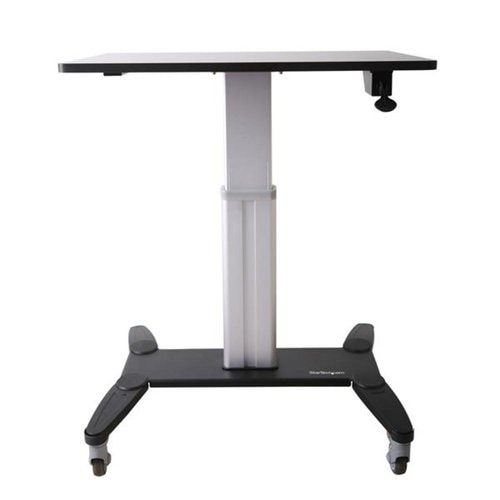 MOBILE STANDING DESK ON WHEELS PORTABLE SIT STAND HEIGHT ADJ CART