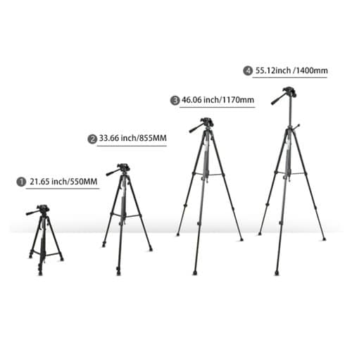 ADJUSTABLE TRIPOD 21-55IN 1/4IN MOUNTING SCREW STORAGE BAG
